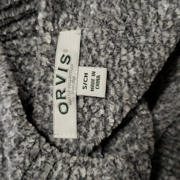 Orvis Chenille V-Neck Sweater, Color Gray Size S - Picture 10 of 15